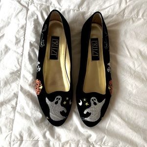 Vintage Halloween Shoes || embroidered flats
